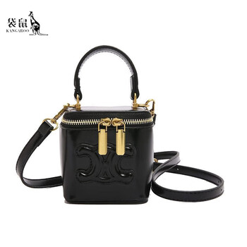 Kangaroo leather shoulder bag women's 2025 new personalized handbag lipstick coin purse outing small tote bag shoulder bag black