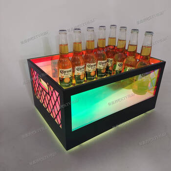 Fantasy bar anti-fall ice bucket customized internet celebrity luminous beer frame ice pattern wine frame beer bucket 24 customized colorful painted side grid meteor light ice bucket