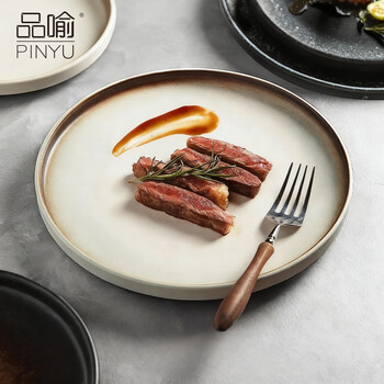 Pinyu ceramic western-style dinner plate, underglaze color 8.5-inch salad plate, high-end european-style western-style steak dinner plate, dumpling plate