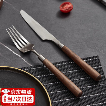 Wei ci knife and fork western food combination 304 stainless steel steak thickened knife and fork for adults and children with wooden handle light luxury and high-end feeling