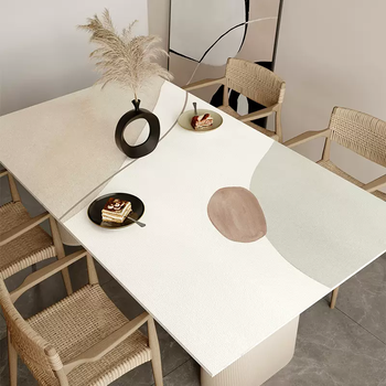 Yusenyi wabi-sabi style high-end tablecloth no-wash oil-proof, waterproof and anti-scalding table mat leather table mat dining table mat tea ningxi 75cmx130cm (anti-slip texture)