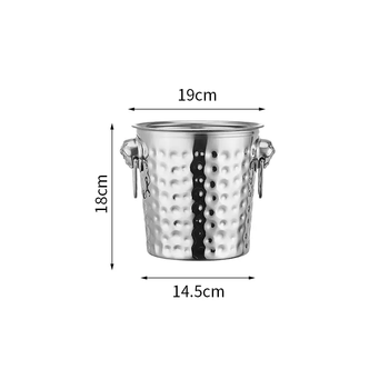 Yusenyi durable ice bucket stainless steel ice bucket champagne ice bucket bar ice bucket ktv ice bucket filled with ice cubes champagne bucket ice grain bucket tiger head ice bucket polka dot small 3l ice clip