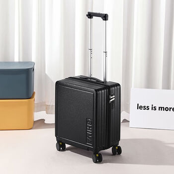 Ye yu small suitcase for women, small and lightweight, can be brought on board the plane, ultra-light travel trolley password suitcase, black zipper version, 20 inches