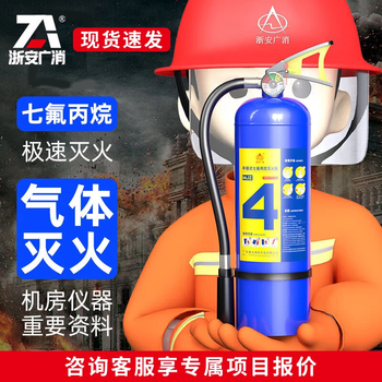 Zhe'an guangxiao portable heptafluoropropane fire extinguisher for machine room power distribution room precision instrument fire extinguishing rapid cooling fire extinguisher 4kg heptafluoropropane fire extinguisher
