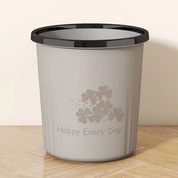 Large cream coffee color pressed ring trash can plastic garbage basket home kitchen bathroom office thickened paper basket zhiya gray one pack large size