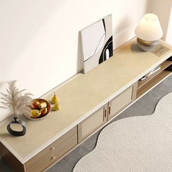 Yusen yi wabi sabi line sideboard mat waterproof and oil-proof coffee table table cloth entrance side cabinet tv cabinet long strip mengwu 30cmx120cm (applicable to sideboard and entrance cabinet)