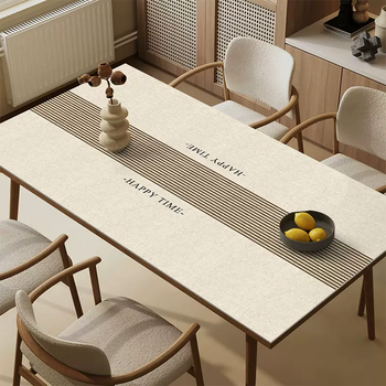 Yusenyi simple high-end dining table mats, tablecloths, waterproof, oil-proof, no-wash high-end coffee table table mats, anti-scalding, heat-insulating desktop, incense box 75cmx140cm (wipe clean)