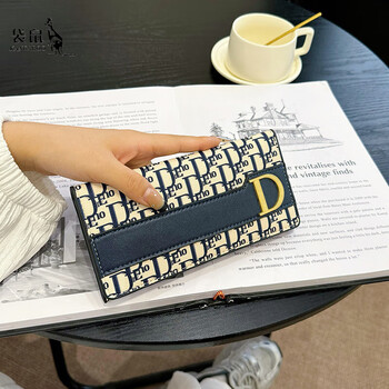 Kangaroo genuine leather long wallet for women 2025 new style exquisite high-value printed coin purse large capacity multi-card slot wallet one long style