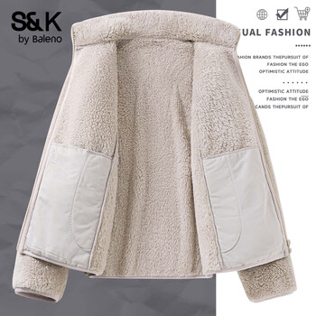 Baleno s&k stand collar comfortable velvet cardigan for women 2026 winter double-sided arctic velvet warm windproof versatile casual jacket