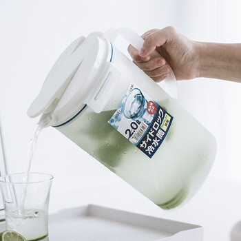 Aifengge cold kettle asvel household refrigerator refrigeration plastic high temperature resistant cold brew tea juice drink barrel cold kettle white 2l