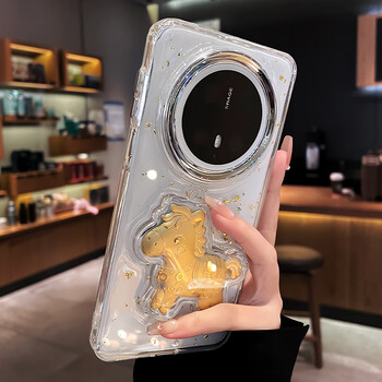 Lannizi is suitable for huawei mate80promax mobile phone case, huawei mate80/pro mobile phone case, new year of the horse, all-inclusive, anti-fall, transparent, rich, huawei mate80/mate80pro, universal