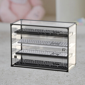Vipero keyboard display rack key keyboard display rack acrylic storage box multi-layer storage cabinet desktop storage rack mechanical key standard keyboard storage rack four-layer alloy model - with f dust door
