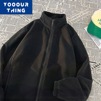 Yooourthing warm and charge outdoor spring, autumn and winter plus velvet solid color inner jacket single wear fleece jacket thickened jacket for men black (inner liner) thickened xl (recommended 120-145 catties)