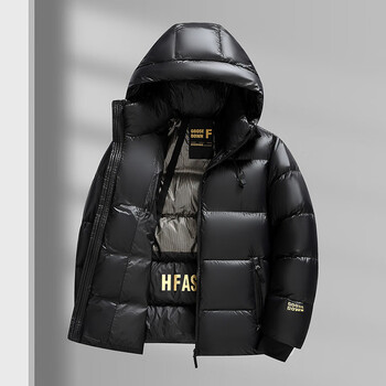 Bosideng down jacket men's winter trendy loose casual hooded ultra-thick duck down warm wind-resistant and cold-resistant jacket goose down black gold m 170/92a