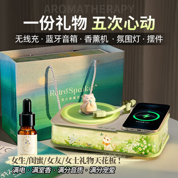 Birthday gifts for best friends, practical gifts for girls, annual party gifts for employees, high-end niche exquisite audio, aromatherapy bluetooth speakers, wireless charging atmosphere night lights, high appearance
