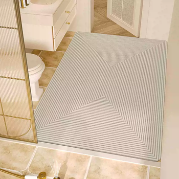 Yusenyi bathroom basin bathroom floor mud absorbent mat diatom large size full carpet door anti-slip foot mat type b 120x120cm (supports machine washing)