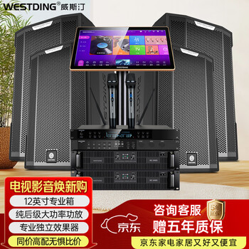 Westin (westding) ares 9 home ktv audio set singing complete equipment karaoke machine all-in-one machine professional karaoke stage conference private room theater speaker ares 9 two-to-four+f8s+k5+ karaoke machine