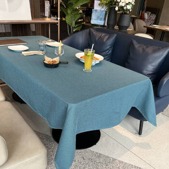 Fantasy solid color tablecloth cotton and linen yarn-dyed thickened solid color simple restaurant tablecloth high-end exhibition model room fragrant malachite green 60x60cm