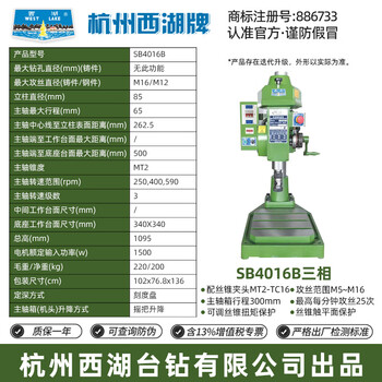 West lake tapping machine swj-6 swj-10 swj-12 swj-16 swj-20 desktop tapping thread hangzhou west lake brand sb4016b/three-phase 380v small amount