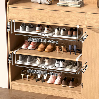 Yusenyi shoe cabinet retractable hanging rack built-in layered partition shoe rack lower hanging shoe storage artifact space-saving shelf hanging grass green white upgraded retractable model 3060cm adjustable (double pack) 3060 layers