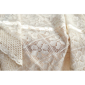 Yusenyi american retro pastoral hollow crocheted lace tablecloth fabric rectangular dining table small round table coffee table sofa cover gardenia 110x110cm