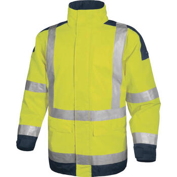 Delta 404011 fluorescent cold and rainproof fashionable work clothes outdoor thermal clothing pu coated construction site cotton thermal top 404011 s