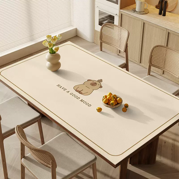Yusenyi wabi-sabi style tablecloth is waterproof, oil-proof, no-wash, anti-scalding, pvc leather dining table mat, coffee table table top protection, comfortable capybara 70cmx130cm (fitting and stable)