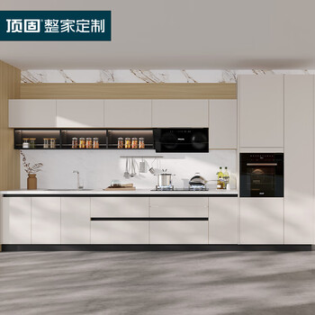 Dinggu cabinets, whole house custom-made integrated kitchen cabinet decoration, overall open kitchen island, stylish double-finish package, prepayment
