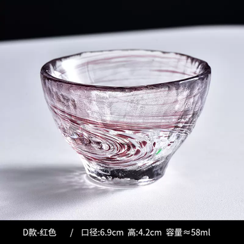 Yusenyi japanese handmade sake cup home living room flower tea cup colored glass small wine cup white wine cup soju cup one cup colorful cup d style red