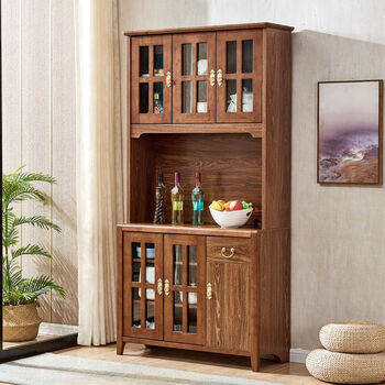 Solid wood sideboard modern new chinese style living room tea cabinet wine cabinet integrated wall multi-functional storage cabinet cupboard 8810-1 lower cabinet