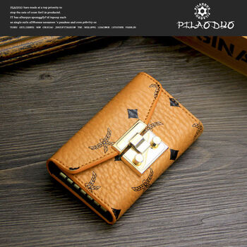 European and american key bag brand new youth horizontal buckle lock key bag key chain key bag card for women brown