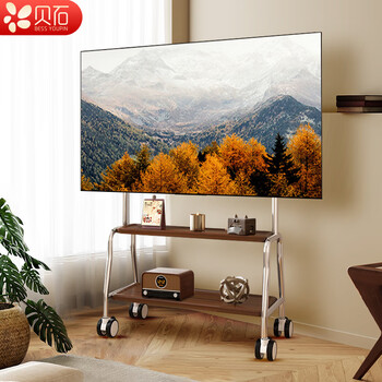 Beishi mobile tv stand art tv stand floor-standing tv cart suitable for sony hisense huawei skyworth and other tvs universal tv hanging rack 32-75 inches selected stainless steel/double-layer storage rack
