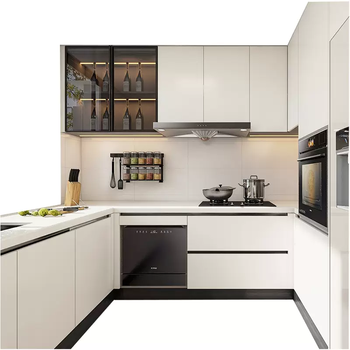 Yusen yiweiyi customized integrated kitchen cabinets quartz stone countertops modern style household u-shaped kitchen cabinets whole house customization custom gold