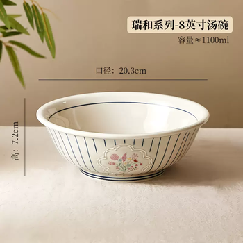 Yusenyi french dishes household 2025 new ceramic rice bowl high-value bowls noodle bowl plate tableware set 8-inch soup bowl