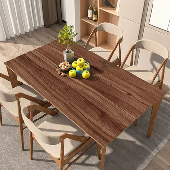 Yusenyi imitation wood grain tablecloth waterproof and oil-proof no-wash table mat pvc leather table mat dining table mat with lettering wood color walnut 80cmx150cm (can be cut and customized)