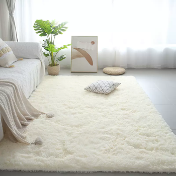 Yusenyi thick plush plush carpet bedside cute girl heart-filled large room living room coffee table blanket mat beige 100cmx160cm