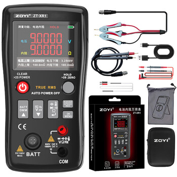 Zhongyi electrical tester zt-xr1 high-precision lithium battery internal resistance meter multimeter resistance 18650 lithium battery battery test zt-xr1 (official standard) + probe kelvin clip + card bag