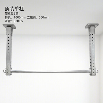 Daqi stainless steel suspended ceiling horizontal bar pull-up device for home indoor height adjustable single bar top-mounted model b_pole length 1000mm column height 660mm