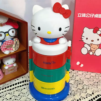 Yusenyi storage limited edition rotating kitty ornaments storage box cat head three-layer rack for gifts girlfriends cute object rack kt cute storage rack kt cute storage rack