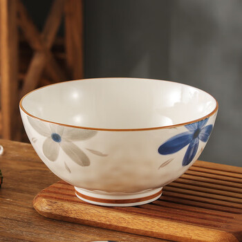 Hechuanwu ceramic soup bowl large japanese bowl 8-inch large bowl underglaze color household pickled fish soup basin antique