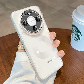 Chenjing is suitable for huawei mate80 mobile phone case, the new built-in lens film mate80promax, all-inclusive, light and thin mate80pro transparent anti-fall silicone mate80rs protective cover, transparent white, built-in lens film*transparent silicone soft shell*anti-slip frame, huawei mate80