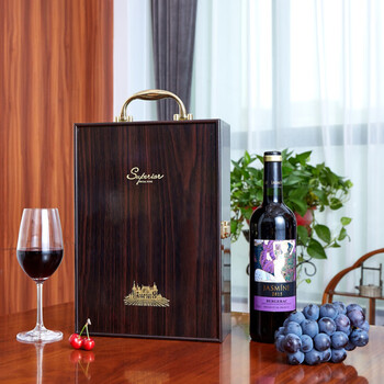 Fantasy piano double wooden box in stock red wine leather box wine packaging gift box white wine gift box manufacturer direct bright ebony double box