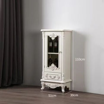 European home bar wine cabinet multi-functional modern kitchen living room sideboard french new solid wood side cabinet one door and one drawer without light