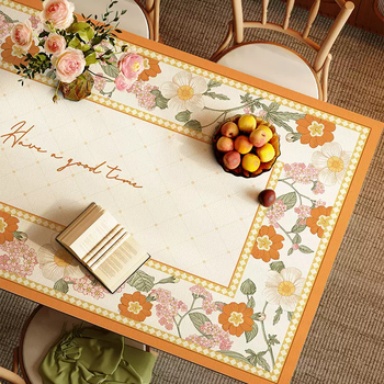 Yusenyi modern american style waterproof and anti-leather no-wash high-grade tablecloth oil-proof dining table insulation mat hot coffee table tabletop mat huayu sasa 60cmx120cm (applicable to coffee table size)