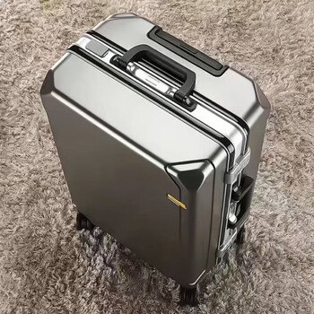 Ye yu suitcase for male and female students, durable password box, boarding wheel trolley case, large-capacity suitcase, gray (pc alloy-thickened box-with charging port) 22 inches (accompanied by high-speed trains-jihuo)