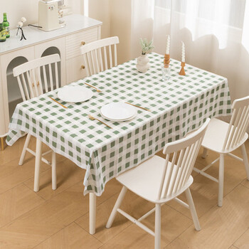 Fantasy tablecloth disposable coffee table table mat rectangular tablecloth green woven grid disposable 137x90cm coffee table