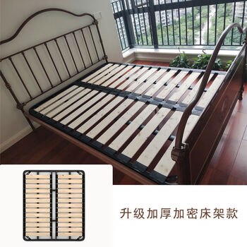 Yusenyi iron bed double bed french retro princess bed medieval simple children's bedroom modern 15 iron bed 1.5 meters with pattern upgraded bed frame version