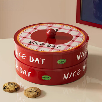 Fan ye's high-end dried fruit snack storage box for the living room and tea house with 2-layer melon seeds and fruit moisture-proof belt lid candy basket for the new year