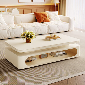 Home fragrance dream slate coffee table living room household light luxurious coffee table 2025 new creative simple rectangular tea table pure white slate square coffee table 130*70*45cm