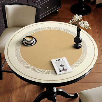 Yusenyi simple modern round table table mat 2025 new waterproof and oil-proof round table mat pvc tabletop tao guang diameter 150cm
